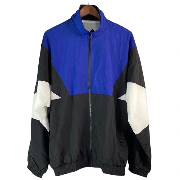 VINTAGE 90s NWT Mens Baggy Performance  Windbreaker Bomber Jacket Blokecore L - Picture 2 of 12